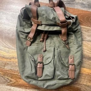 Olive Green Cinch Canvas Backpack